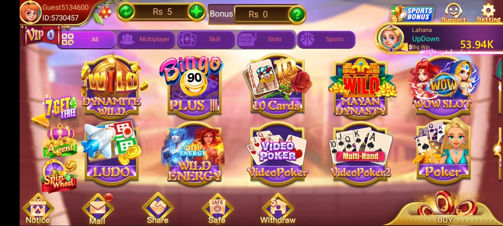different game modes available inside 3patti loot app